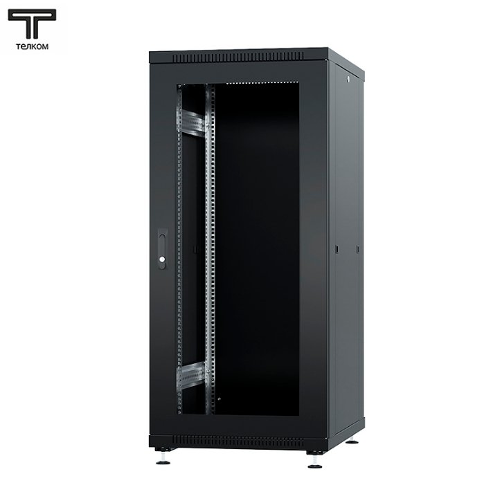ТЕЛКОМ ТС-27.6.6-СМ Шкаф 27U 600x600x1320мм (ШхГхВ) телекоммуникационный 19 напольный, передняя дверь стекло - задняя дверь металл, цвет черный (RAL9005)ТС-27.6.6-СМ.9005М фото