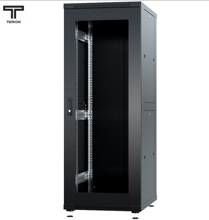 ТЕЛКОМ ТС-37.6.10-СМ Шкаф 37U 600x1000x1765мм (ШхГхВ) телекоммуникационный 19 напольный, передняя дверь стекло - задняя дверь металл, цвет черный (RAL9005)ТС-37.6.10-СМ.9005М фото