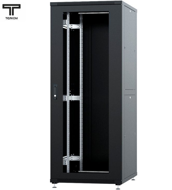 ТЕЛКОМ ТСМ-42.8.12-СМ Шкаф 42U 800x1200х1987мм (ШхГхВ) телекоммуникационный 19 напольный, передняя дверь стекло - задняя дверь металл, цвет черный (RAL9005)ТСМ-42.8.12-СМ.9005М фото