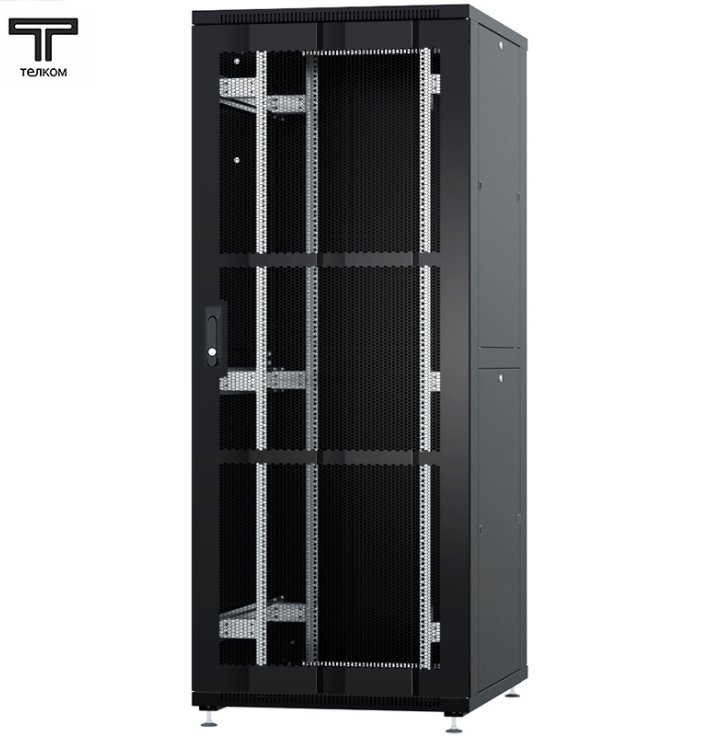 ТЕЛКОМ ТСМ-42.8.8-ПМ Шкаф 42U 800x800х1987мм (ШхГхВ) телекоммуникационный 19 напольный, передняя дверь перфорация - задняя дверь металл, цвет черный (RAL9005)ТСМ-42.8.8-ПМ.9005М фото