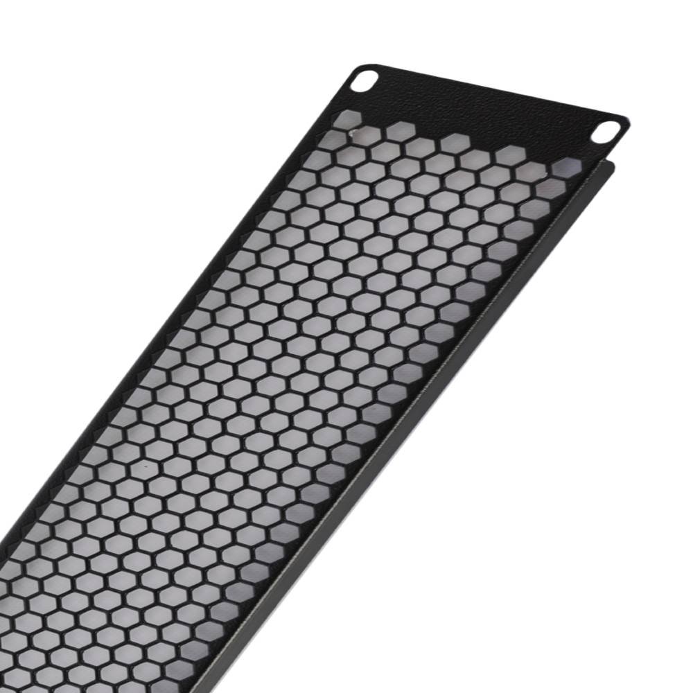 Фальш-панель ЦМО, перфорированная, 19, 2U, 88,1х482,6 мм (ВхШ), плоская, для шкафов, сталь, цвет: чёрный фото 2