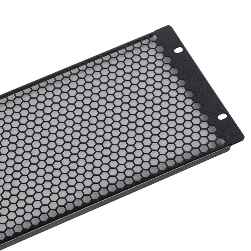 Фальш-панель ЦМО, перфорированная, 19, 5U, 221,5х482,6 мм (ВхШ), плоская, для шкафов, сталь, цвет черныйФП-5.4-9005 фото