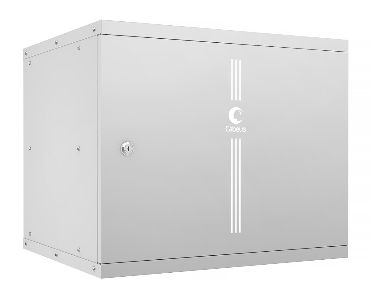Cabeus WSC-05D-9U55/45m Шкаф телекоммуникационный настенный 19 9U, серия LIGHT разборный, дверь металл, цвет серыйWSC-05D-9U55/45m фото