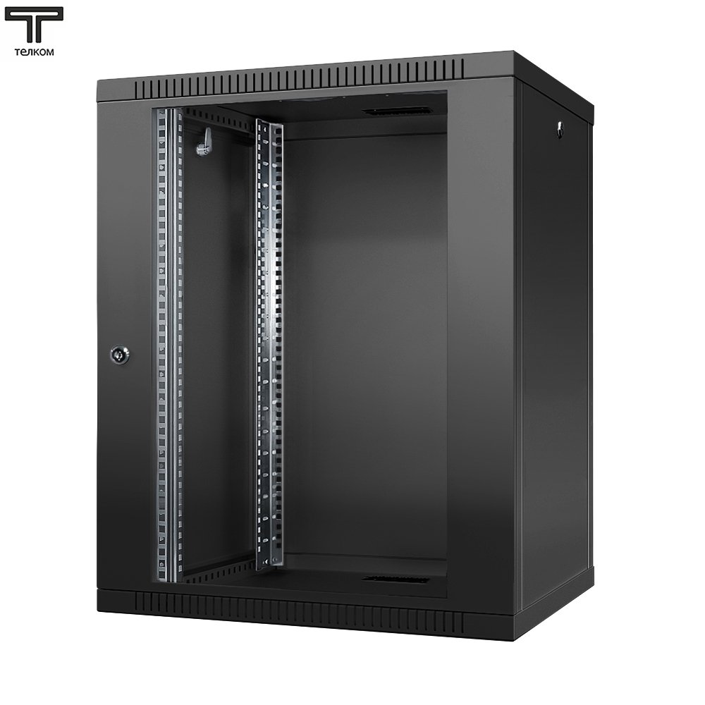 ТЕЛКОМ TL-15.6.4-П.9005МА Шкаф настенный 15U 600x450x757мм (ШхГхВ) телекоммуникационный 19, дверь перфорированная, цвет черный (RAL9005МА) (4 места)TL-15.6.4-П.9005МА фото