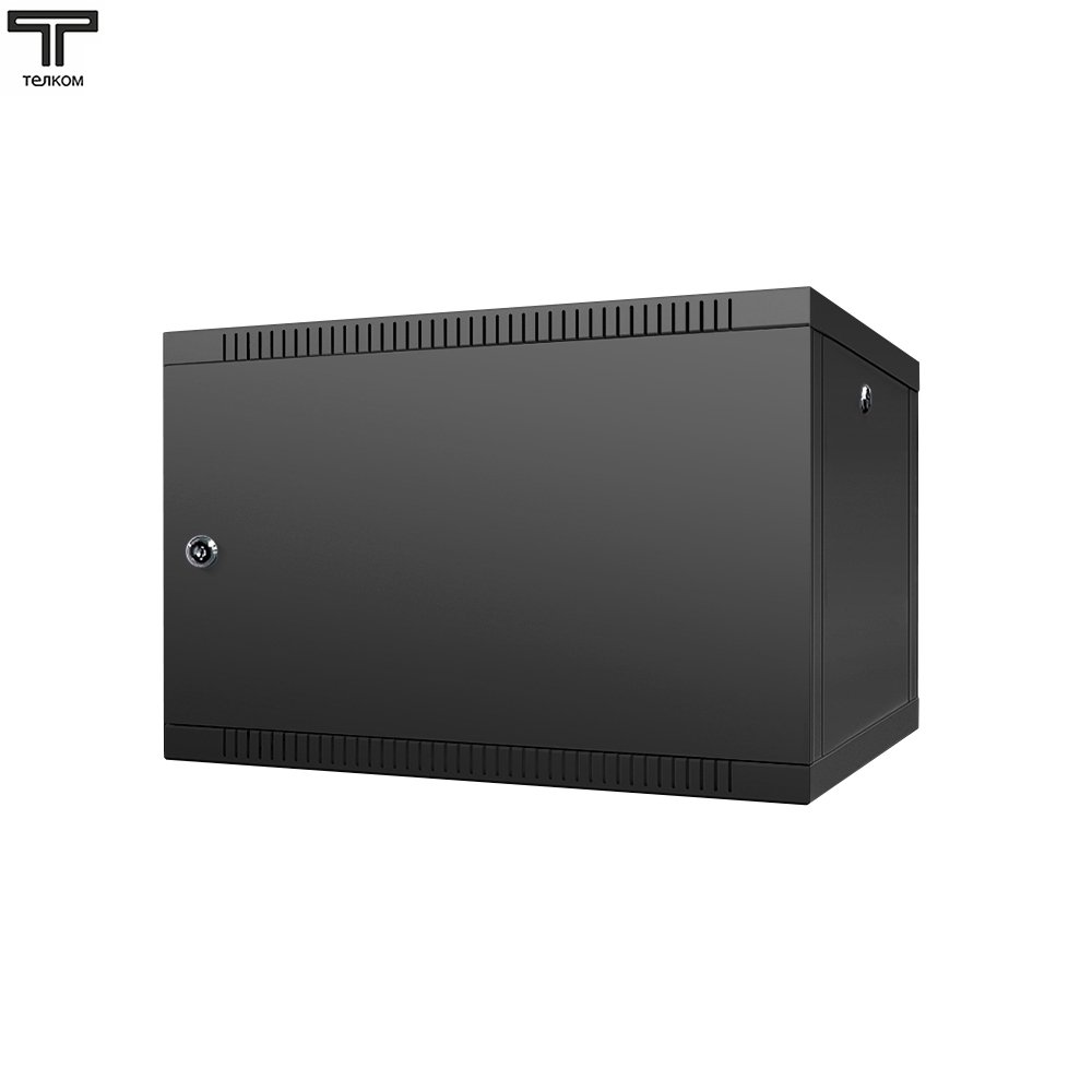 ТЕЛКОМ TL-6.6.3-П.9005МА Шкаф настенный 6U 600x350x356мм (ШхГхВ) телекоммуникационный 19, дверь перфорированная, цвет черный (RAL9005) (4 места)TL-6.6.3-П.9005МА фото