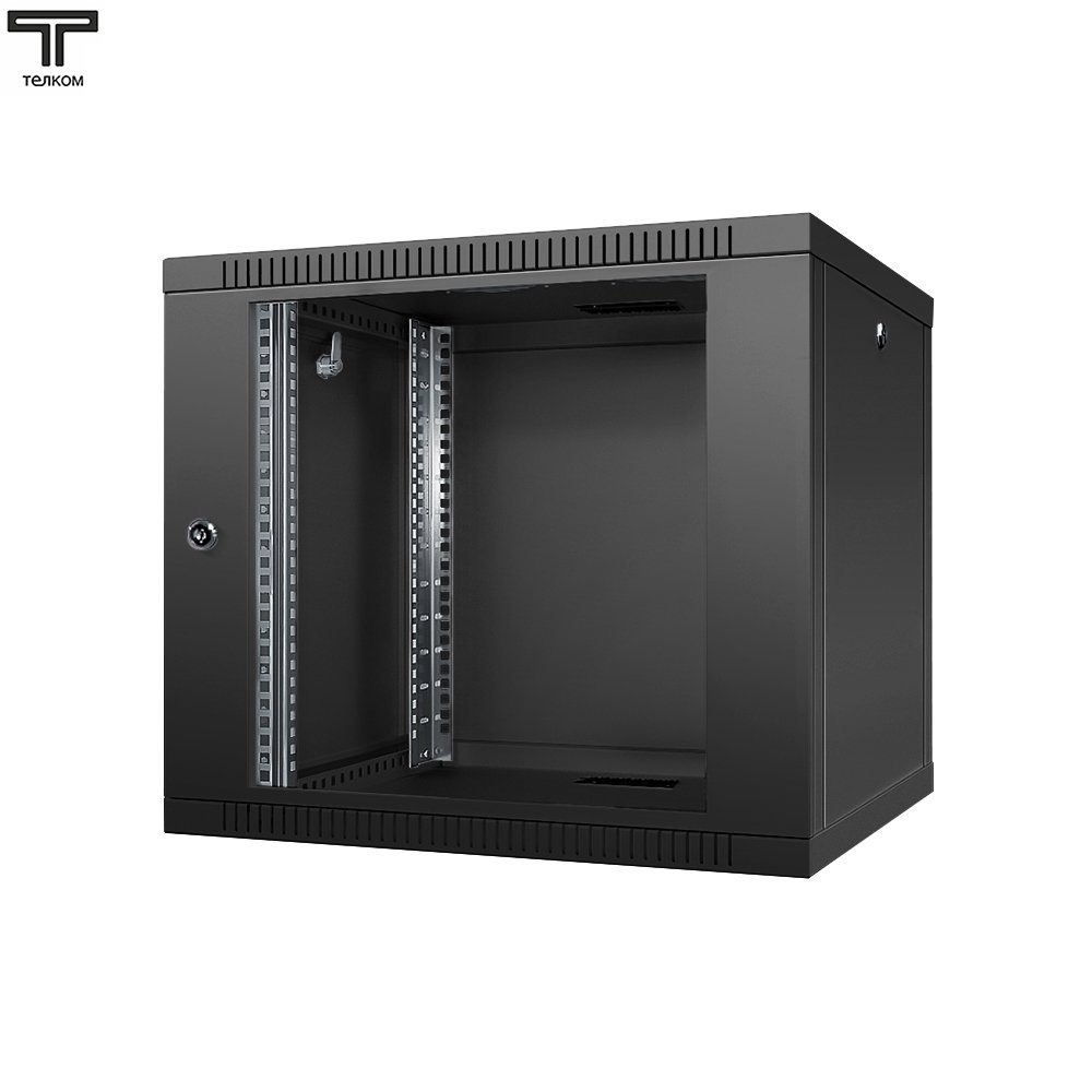 ТЕЛКОМ TL-9.6.6-П.9005МА Шкаф настенный 9U 600x600x490мм (ШхГхВ) телекоммуникационный 19, дверь перфорированная, цвет черный (RAL9005МА) (4 места)TL-9.6.6-П.9005МА фото