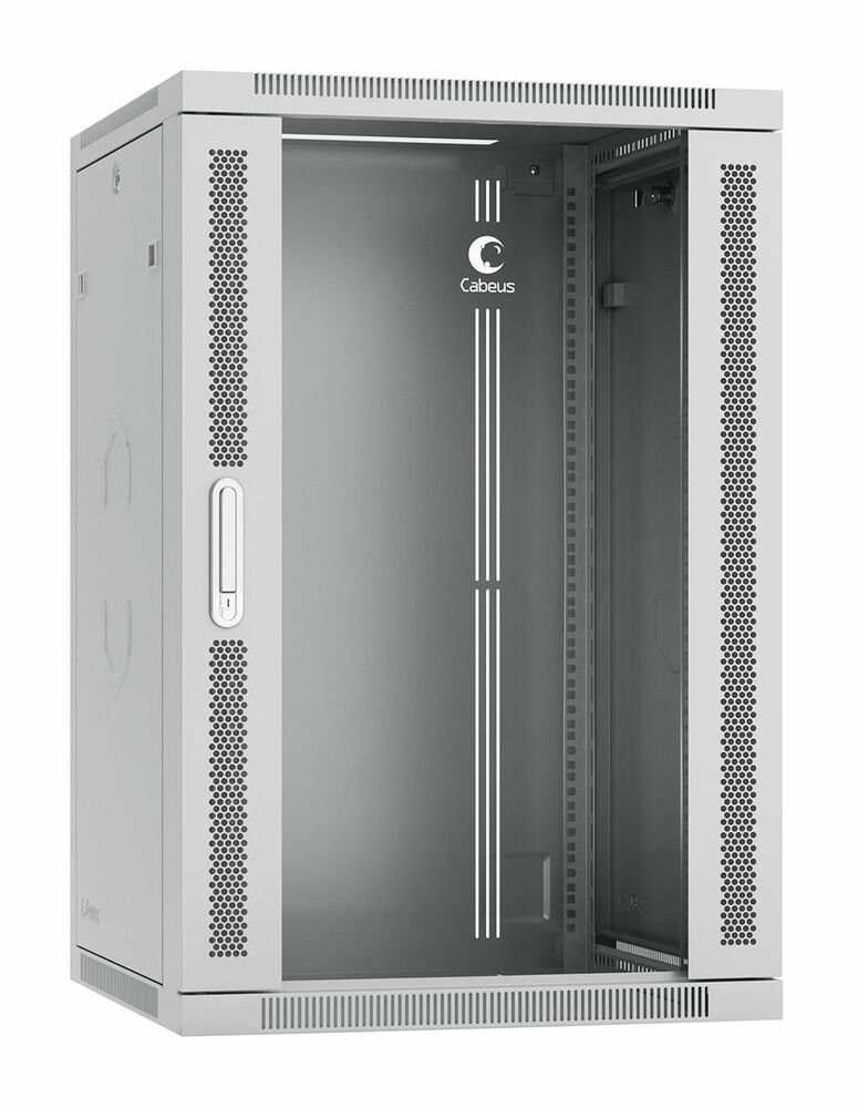 Cabeus SH-05F-18U60/60-R Шкаф телекоммуникационный настенный разобранный 19 18U 600x600x901mm (ШхГхВ) дверь стекло, цвет серый (RAL 7035)SH-05F-18U60/60-R фото