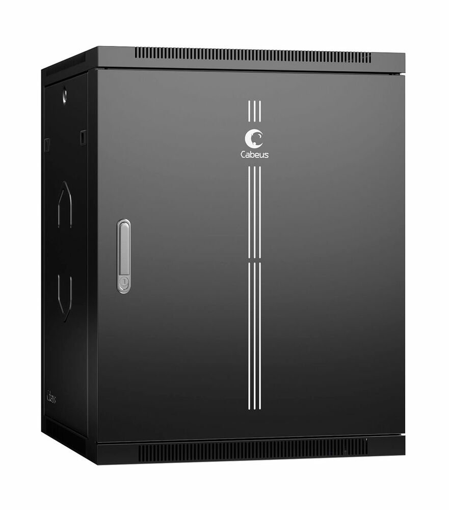 Cabeus SH-05F-15U60/45m-R-BK Шкаф телекоммуникационный настенный разобранный 19 15U 600x450x769mm (ШхГхВ) дверь металл, цвет черный (RAL 9004)SH-05F-15U60/45m-R-BK фото