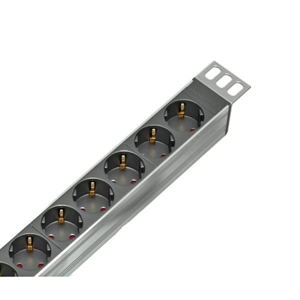 Вертикальный блок розеток Rem-16 с выключателем, 10 Schuko, 10 C13, вход IEC 60320 C20 16A, алюминий, 33U фото 2