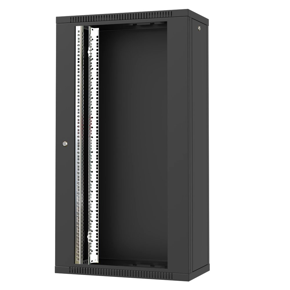 ТЕЛКОМ TL-22.6.3-С.9005МА Шкаф настенный 22U 600x350x1080мм (ШхГхВ) телекоммуникационный 19, дверь стеклянная в металлической раме, цвет черный (RAL9005МА) (4 места)TL-22.6.3-С.9005МА фото