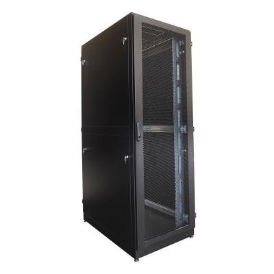 Шкаф серверный напольный 42U (800x1200) двойные перфорированные двери 2 шт., цвет черныйШТК-М-42.8.12-88АА-9005 фото