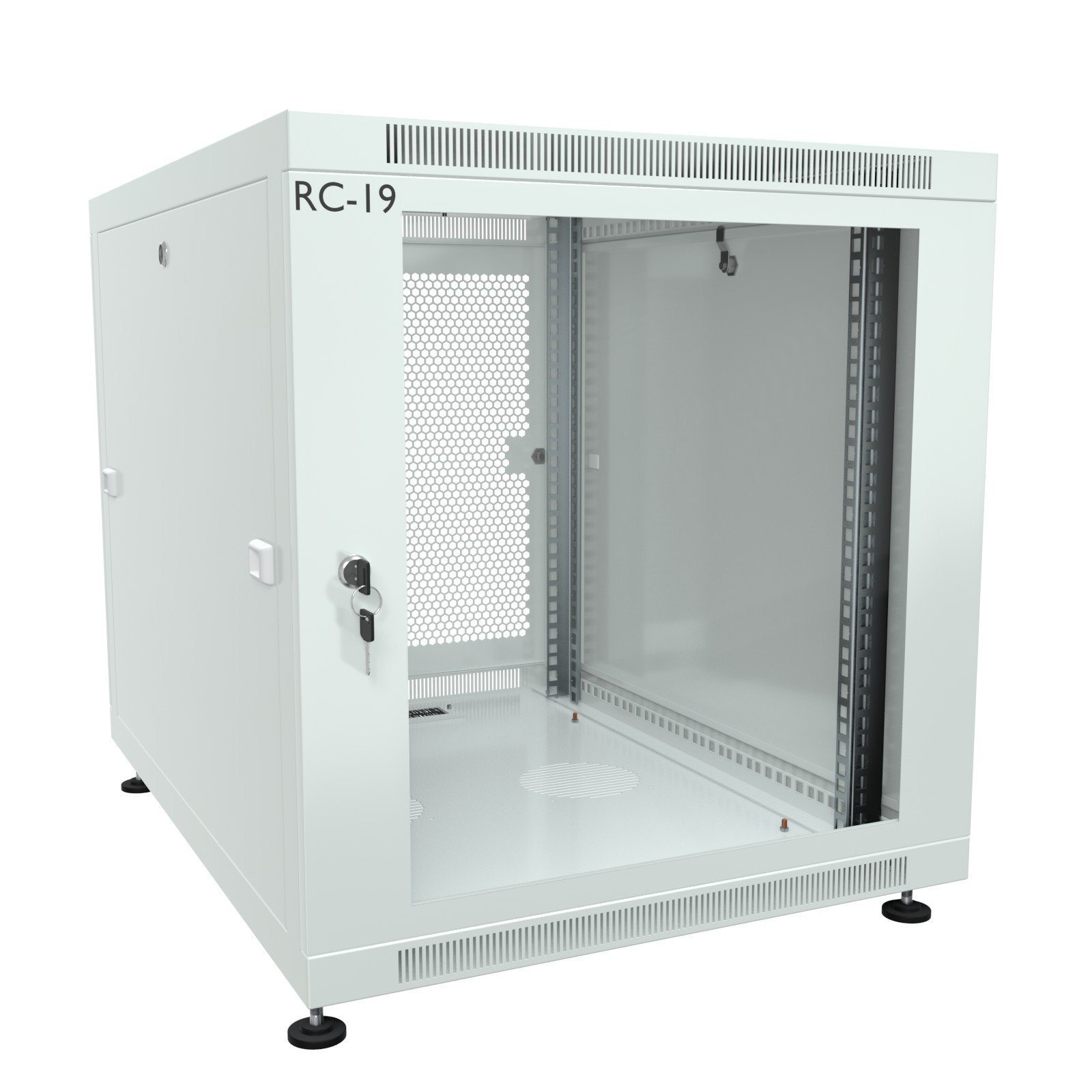 RC19 RP-12.6.10-GM.7035 Шкаф 12U 600x1000x623мм (ШхГхВ) телекоммуникационный 19 напольный, передняя дверь стеклянная - задняя дверь металлическая, цвет серый RAL7035RP-12.6.10-GM.7035 фото