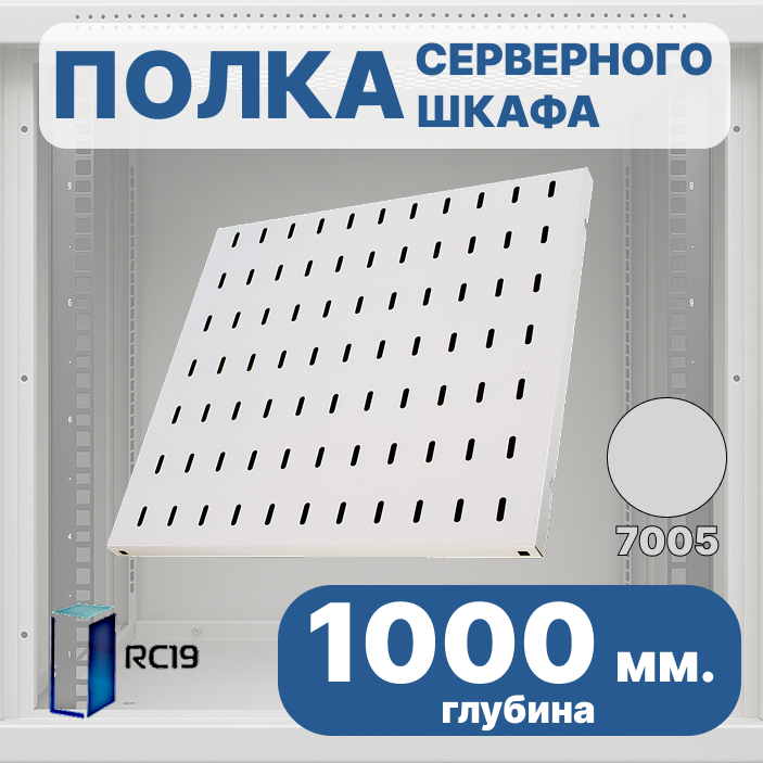 RC19 SV-100-7035 Перфорированная полка глубина 1000мм, для напольных шкафов RL глубиной 1200 мм, цвет серый Ral 7035SV-100-7035 фото