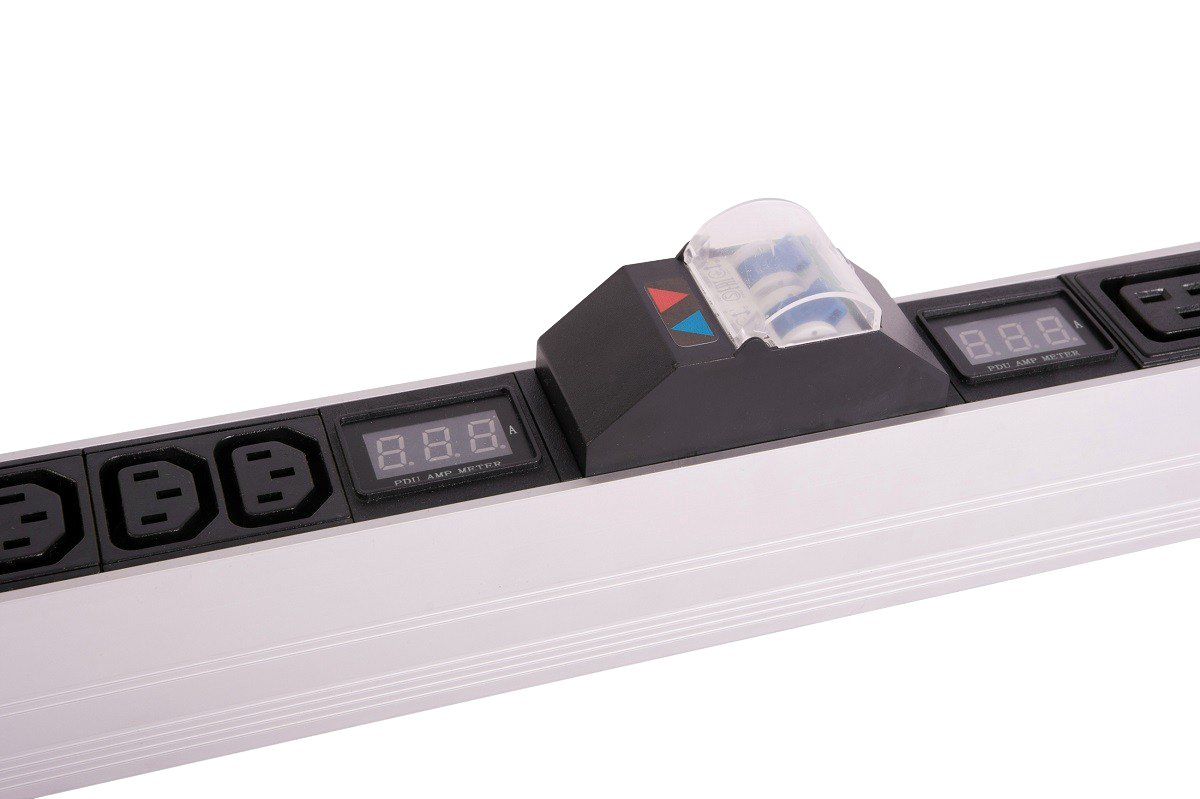 Верт блок розеток Rem-32, 2 контура по 1x16А, авт, амп, 10C13, 5C19, 1420мм, колодка фото 4