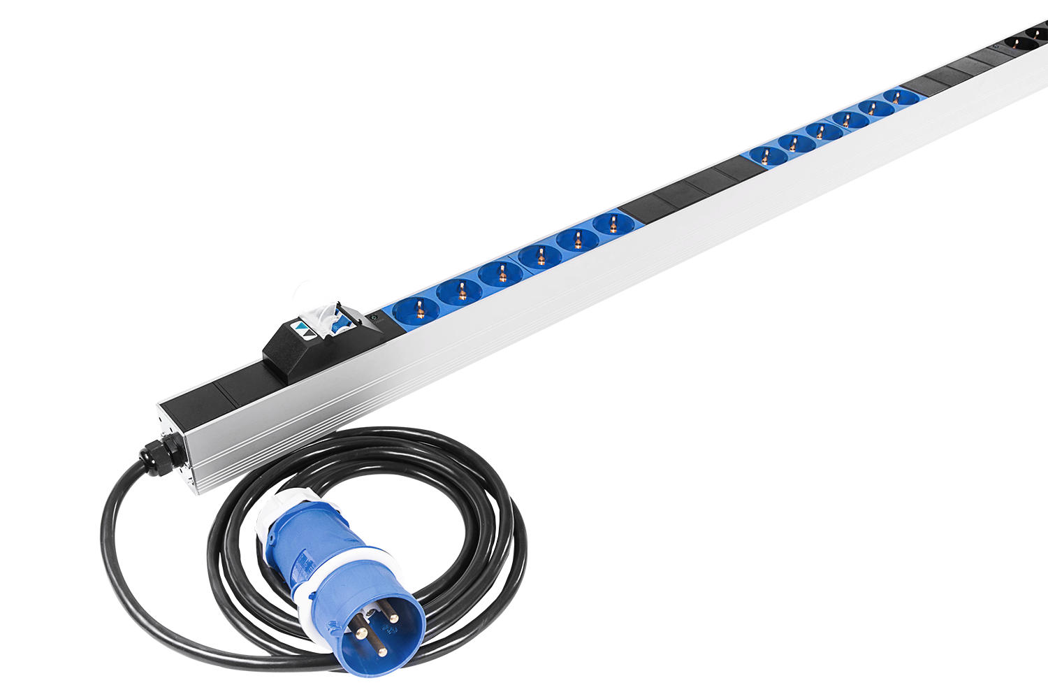 Верт блок розеток Rem-32, 1 фаза 32A, 2 авт,инд, 24 S, 1820 мм, вх IEC 309, шнур 3 м фото 7