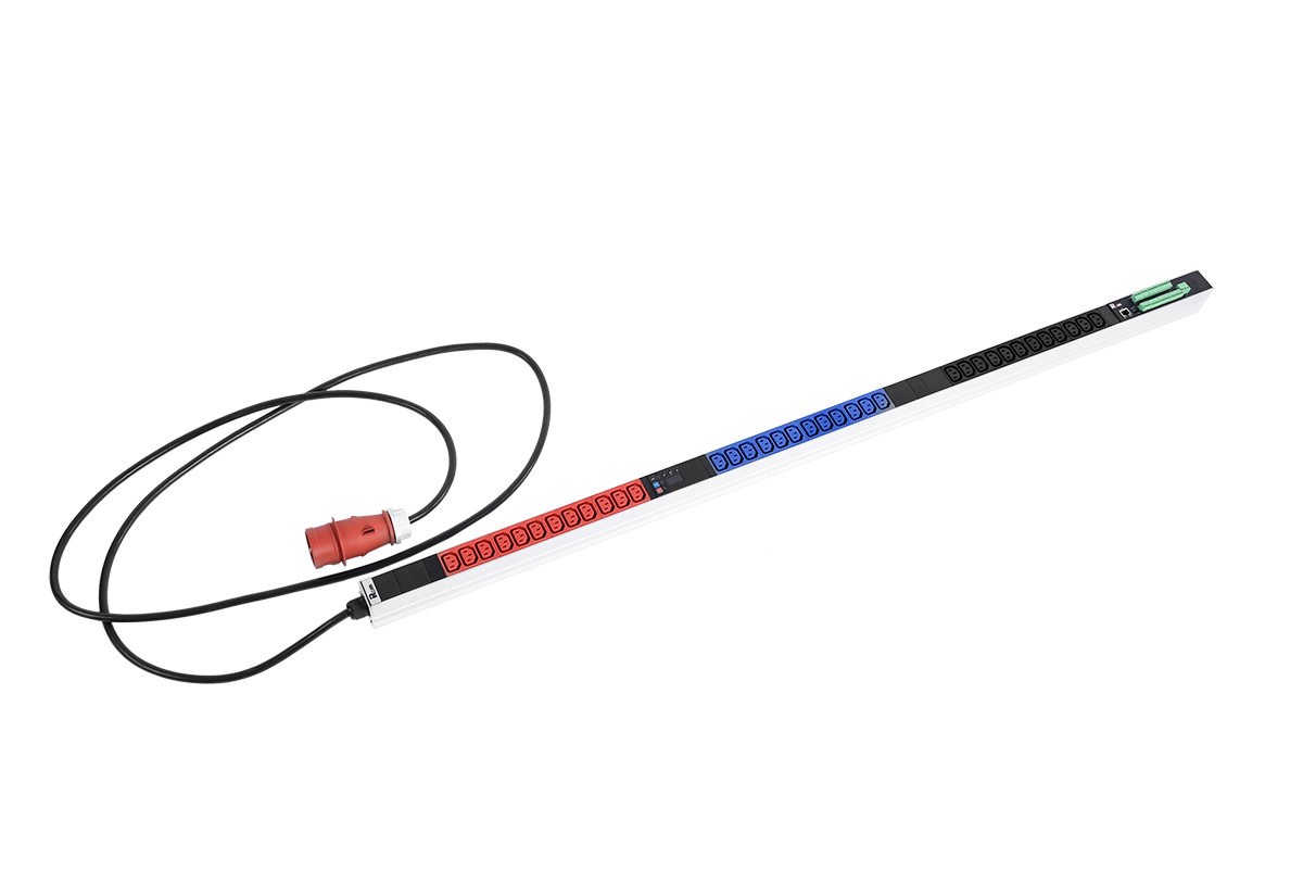 Верт блок розеток, мониторинг, измерение, 3 фазы 16А, 36C13, 1420 мм, вх IEC 309, шнур 3м фото 9