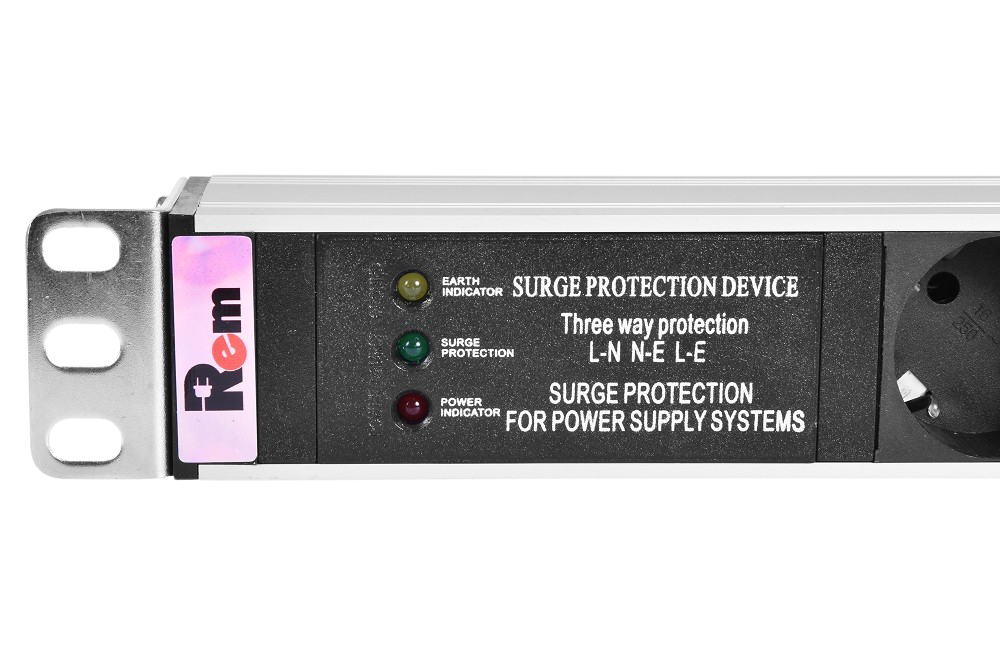 Блок розеток Rem-10 без шнура с фильтром и индикацией, 10 IEC 60320 C13, вход IEC 60320 C14, 10A, алюминиевый 19 фото 5