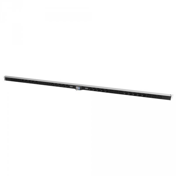 Вертикальный блок розеток Rem-32 на 2 контура по 10 Sсhuko, 6 IEC 60320 C19 с авт. и амп., 2*32А, алюм., 42-48U, колодка фото 5