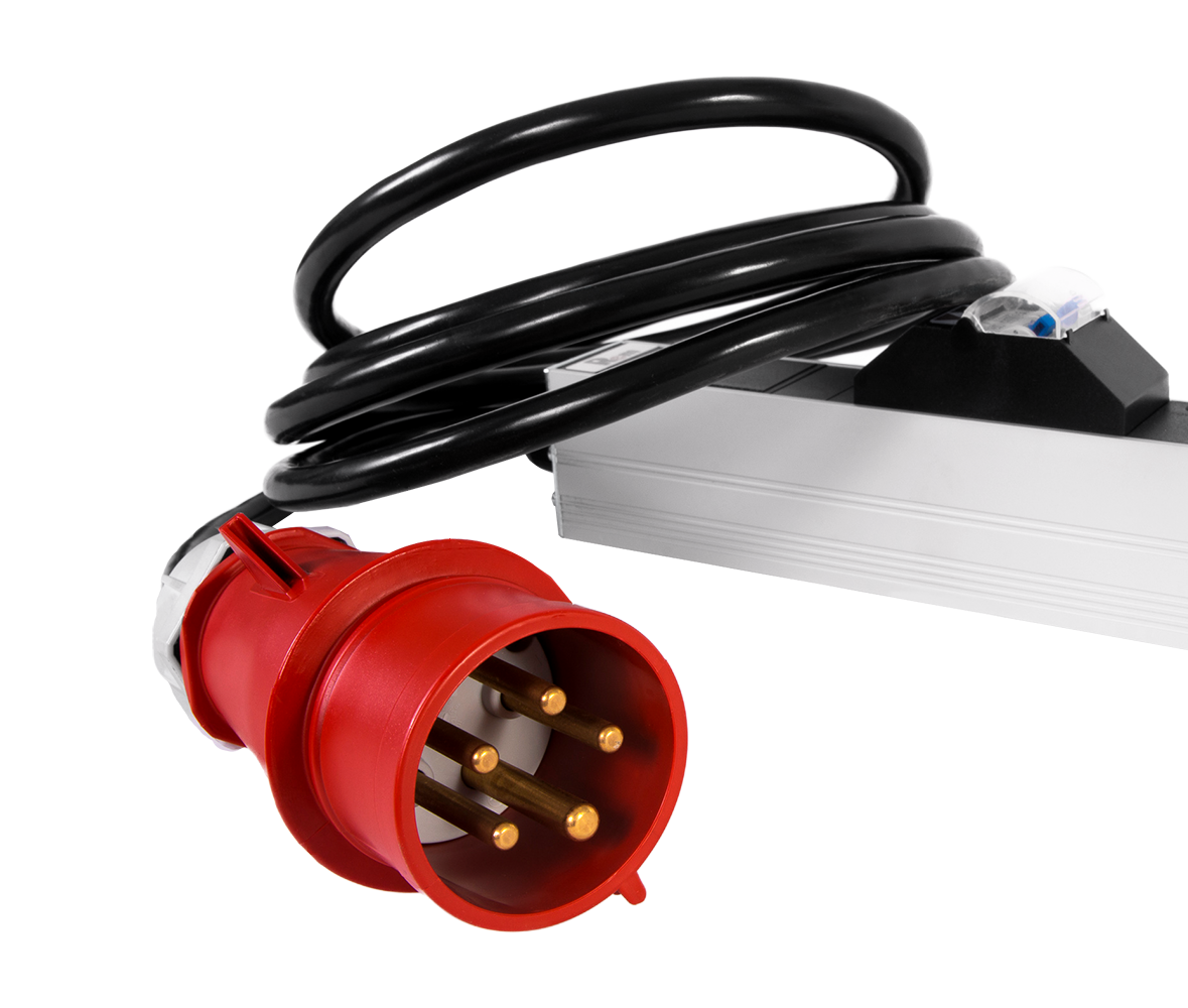 Верт блок розеток Rem-3x16, 3 фазы 16A, инд, 48 C13, 1420 мм, вх IEC 309, шнур 3 м фото 6