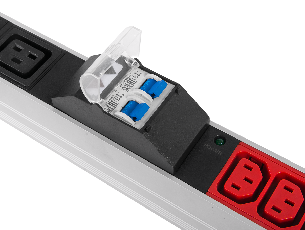 Верт блок розеток Rem-3x32, 3 фазы 32A, 6 авт, инд, 24 C13, 6 C19, 1420 мм, вх IEC 309, шнур 3 м фото 6