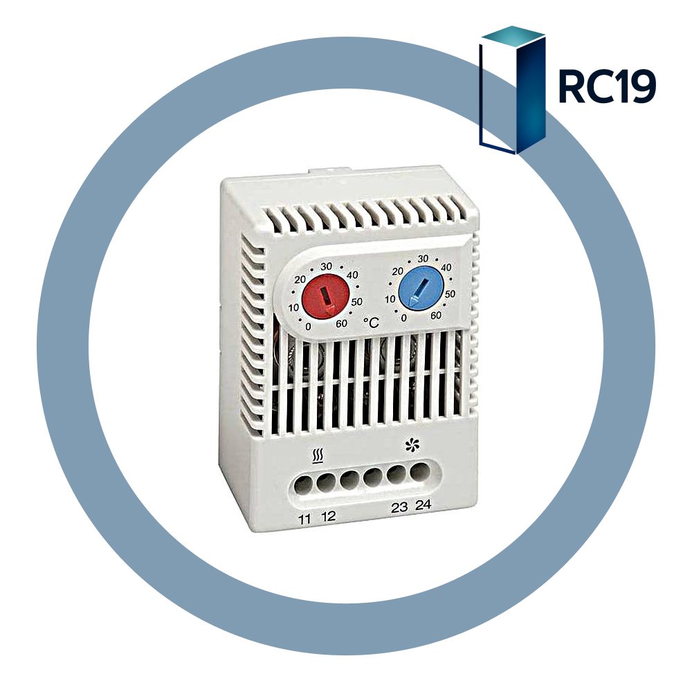 RC19 ZR 011 01175.0-00 Терморегулятор двойной для нагревателя и вентилятора (-10/+50C)