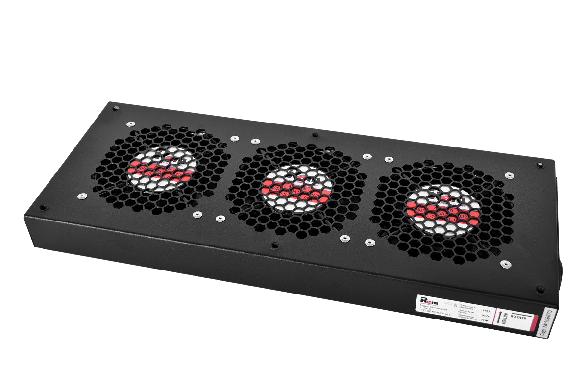 R-FAN-3J-9005 Модуль вентиляторный, 3 вентилятора, колодка, цвет черный фото 7