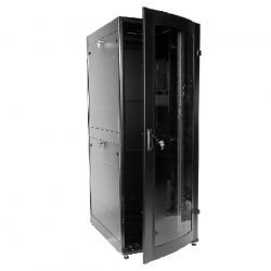 ЦМО ШТК-МП-42.6.10-1ААА-9005 Шкаф телекоммуникационный 19 напольный ПРОФ универсальный 42U (600x1000) | Серверный 19 шкаф, дверь стекло, чёрный, в сборе