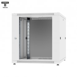 ТЕЛКОМ TLN-12.6.10-СМ.7035Ш Шкаф 12U 600x1000x623мм (ШхГхВ) телекоммуникационный 19 напольный, передняя дверь стекло - задняя дверь металл, цвет серый (RAL7035)