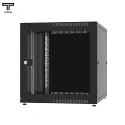 ТЕЛКОМ TLN-12.6.8-ПМ.9005 Шкаф 12U 600x800x623мм (ШхГхВ) телекоммуникационный 19 напольный, передняя дверь перфорация - задняя дверь металл, цвет черный (RAL9005)
