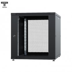 ТЕЛКОМ TLN-12.6.8-СП.9005 Шкаф 12U 600x800x623мм (ШхГхВ) телекоммуникационный 19 напольный, передняя дверь стекло - задняя дверь перфорация, цвет черный (RAL9005)
