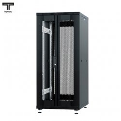 ТЕЛКОМ ТС-18.6.8-2ПП Шкаф 18U 600x800x920мм (ШхГхВ) телекоммуникационный 19 напольный, передняя дверь перфорация распашная 2-х створчатая - задняя дверь перфорация, цвет черный (RAL9005)
