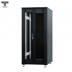 ТЕЛКОМ ТС-27.6.10-2ПМ Шкаф 27U 600x1000x1320мм (ШхГхВ) телекоммуникационный 19 напольный, передняя дверь перфорация распашная 2-х створчатая - задняя дверь металл, цвет черный (RAL9005)