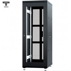 ТЕЛКОМ ТС-33.6.10-C2П Шкаф 33U 600x1000x1587мм (ШхГхВ) телекоммуникационный 19 напольный, передняя дверь стекло - задняя дверь перфорация распашная 2-х створчатая, цвет черный (RAL9005)