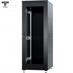 ТЕЛКОМ ТС-33.6.10-СМ Шкаф 33U 600x1000x1587мм (ШхГхВ) телекоммуникационный 19 напольный, передняя дверь стекло - задняя дверь металл, цвет черный (RAL9005)