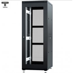 ТЕЛКОМ ТС-37.6.10-СП Шкаф 37U 600x1000x1765мм (ШхГхВ) телекоммуникационный 19 напольный, передняя дверь стекло - задняя дверь перфорация, цвет черный (RAL9005)