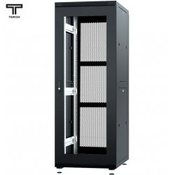 ТЕЛКОМ ТС-37.6.8-СП Шкаф 37U 600x800x1765мм (ШхГхВ) телекоммуникационный 19 напольный, передняя дверь стекло - задняя дверь перфорация, цвет черный RAL9005)