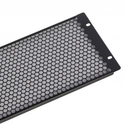 Фальш-панель ЦМО, перфорированная, 19, 5U, 221,5х482,6 мм (ВхШ), плоская, для шкафов, сталь, цвет черный