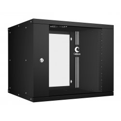 Cabeus WSC-05D-9U55/45-BK Шкаф телекоммуникационный настенный 19 9U, серия LIGHT разборный, дверь стекло, цвет черный