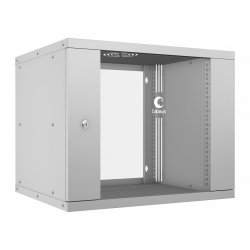 Cabeus WSC-05D-9U55/45 Шкаф телекоммуникационный настенный 19 9U, серия LIGHT разборный, дверь стекло, цвет серый