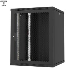 ТЕЛКОМ TL-15.6.6-П.9005МА Шкаф настенный 15U 600x600x757мм (ШхГхВ) телекоммуникационный 19, дверь перфорированная, цвет черный (RAL9005МА) (4 места)