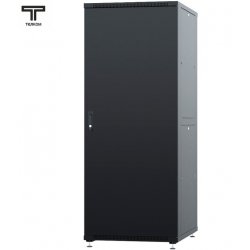 ТЕЛКОМ ТСМ-47.8.8-СZS.9005М Шкаф напольный 47U 800x800х2209мм (ШхГхВ) телекоммуникационный 19, передняя дверь стеклянная - задняя металлическая панель, цвет черный (RAL9005М) (5 мест)