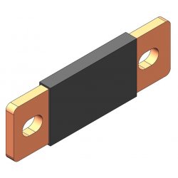 RC19 MP-6.30-705 Медная перемычка  с термоусаживаемой изоляцией, сечение 6х30мм, длина 705 мм, 4 отверстия 13х9 мм (длинная)