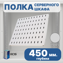 RC19 SV-45-7035 Перфорированная полка глубина 450мм, для напольных шкафов RL глубиной 600 мм, цвет серый Ral 7035SV-45-7035 фото