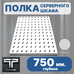ТЕЛКОМ ПСЛ.750.60.7035Ш Полка стационарная 19 (Г=750мм) для напольных шкафов с глубиной 1000мм, цвет серый (RAL7035)ПСЛ.750.60.7035Ш фото