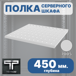 ТЕЛКОМ ПСЛ.450.60.7035Ш Полка стационарная 19 (Г=450мм) для напольных шкафов с глубиной 600мм, цвет серый (RAL7035)ПСЛ.450.60.7035Ш фото
