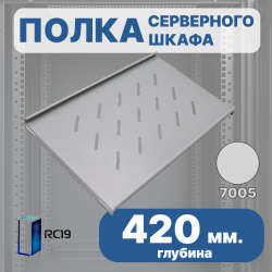 RC19 Shelf.420-7035 Стационарная полка 420 мм для напольных шкафов RP глубиной 600 мм, цвет серый Ral 7035Shelf.420-7035 фото