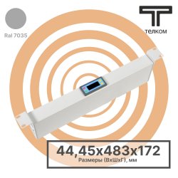 ТЕЛКОМ MV-DT.7035 Микропроцессорная контрольная панель со встроенным термостатом, 1U 19, вход C14, 3 выхода C13, цвет серый (RAL7035)MV-DT.7035 фото