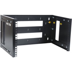 RC19 KNO-М-6U-9005 Кронштейн телекоммуникационный настенный  6U, регулируемая глубина 300-450мм, цвет черный RAL 9005
