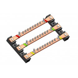 RC19 Э1461 Блок фазных шин по 10 присоединений медь 480А, 380В для шкафа шириной 450мм, сечение 5х25 мм