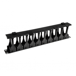 Cabeus JB08-1U-150-PL-BK Кабельный органайзер горизонтальный 19 1U, пластиковые пальцы и крышка, цвет черный (RAL9004)JB08-1U-150-PL-BK фото